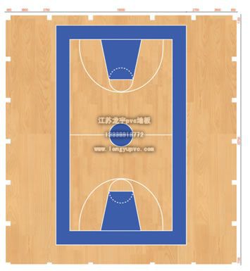 4.5mm厚度 木纹弹性篮球地板 室内篮球场地板 球场运动地胶