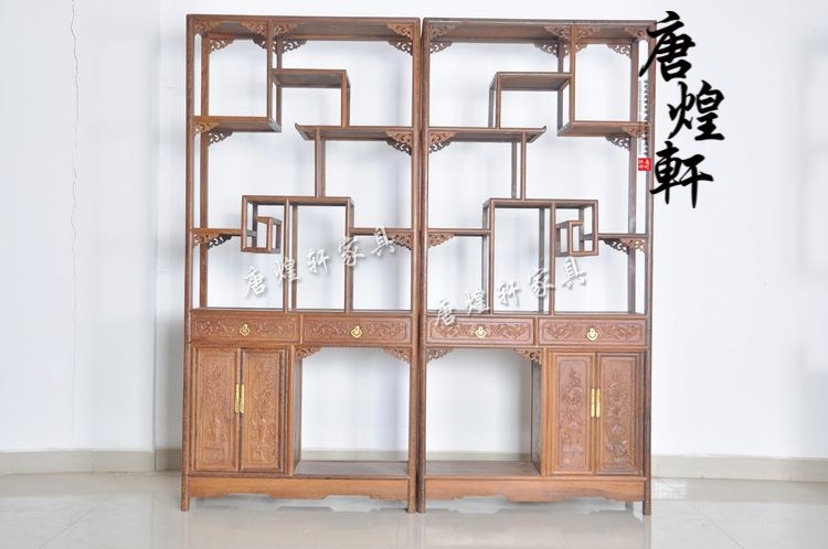 鸡翅木寿字博古架 (1)