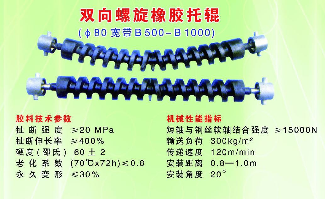 双向螺旋橡胶托辊1