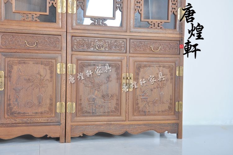 鸡翅木双层书柜G-013 (3)