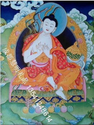 掐丝珐琅唐卡 景泰蓝手工艺画 龙树菩萨