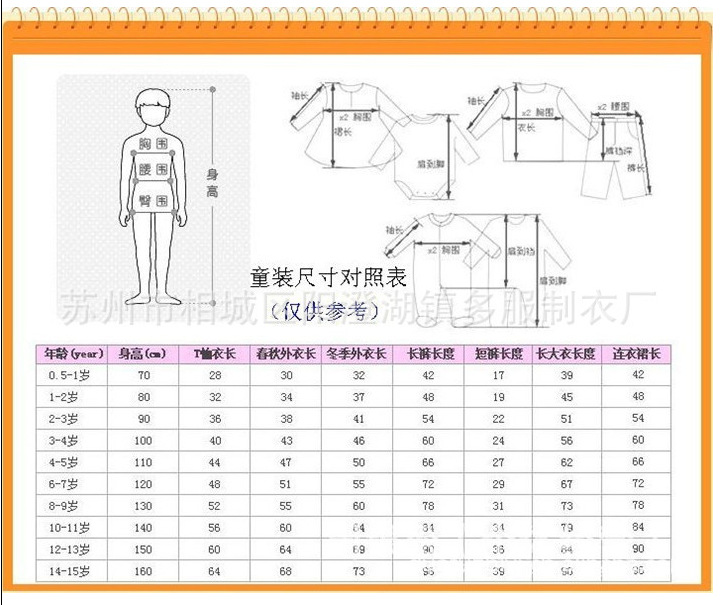 尺碼對照表