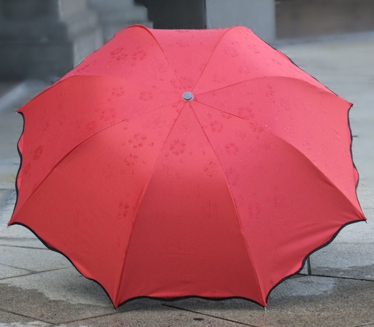 浮水印花大紅