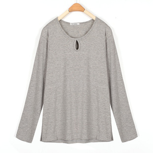 2013早春胸前贴钻大码春款长袖莫代尔大码百搭款超大码/130胸为止