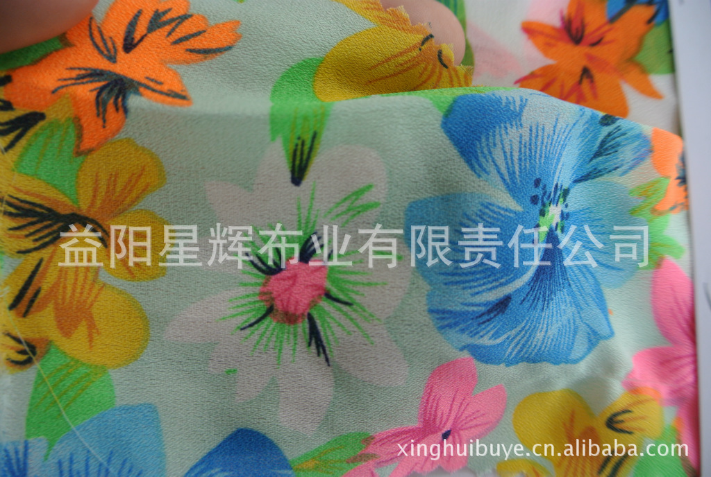 雪纺印花面料,服装围巾丝巾女装面料,CL192