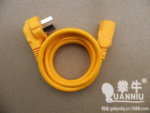 拳牛電器1504黃色品字型三孔電飯鍋線 防凍電源線 線長1.5米