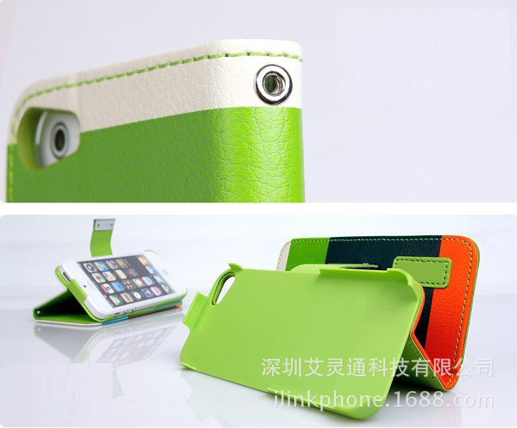 工廠批發iphone 5撞色手機皮套 卡萊登畫系列