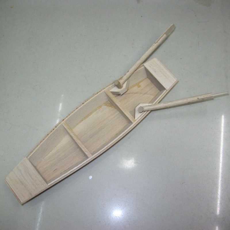 小船模型 手工木制品 双桨船 农家小院系列 模型长30厘米