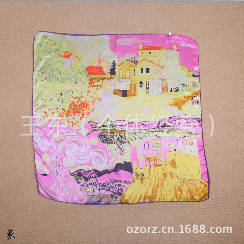 特价欧美印花女士真丝苏州缎桑蚕丝纯真丝丝巾大方