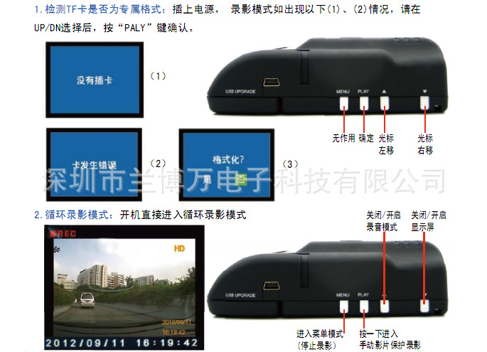 行车记录仪车载GPS导航仪