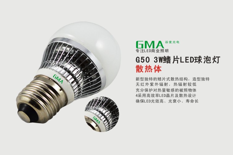 G50 3W鳍片球泡灯5