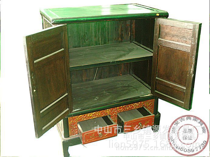 YF0317古典衣柜 二门二斗衣柜 福建雕花柜 樟木置物柜 实木家具