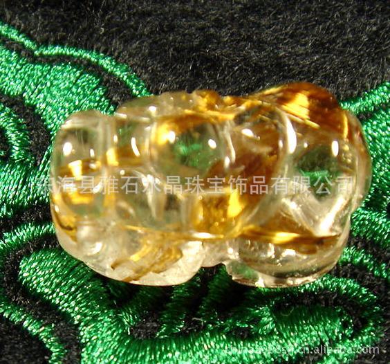 000035精品天然金发晶貔貅吊坠【21X12X12MM][