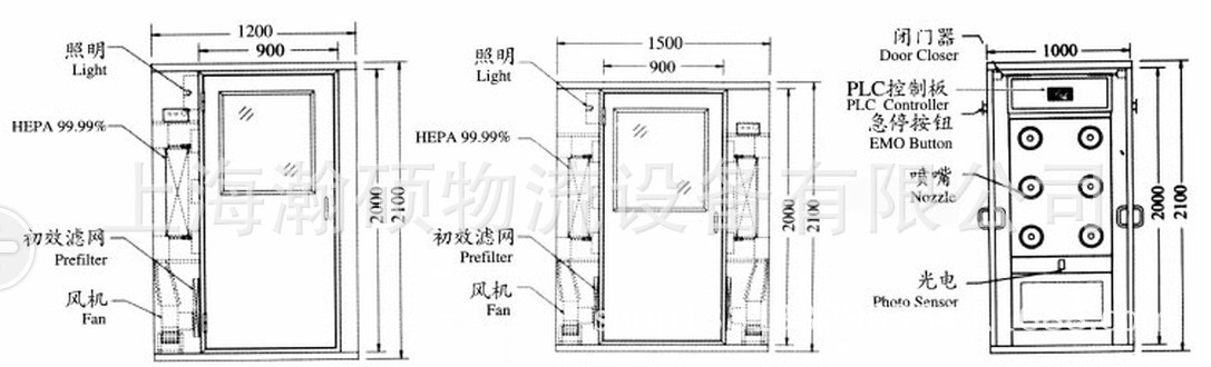 风淋室,厂家定做标准单人单吹货淋室货淋通道人淋室空气净化