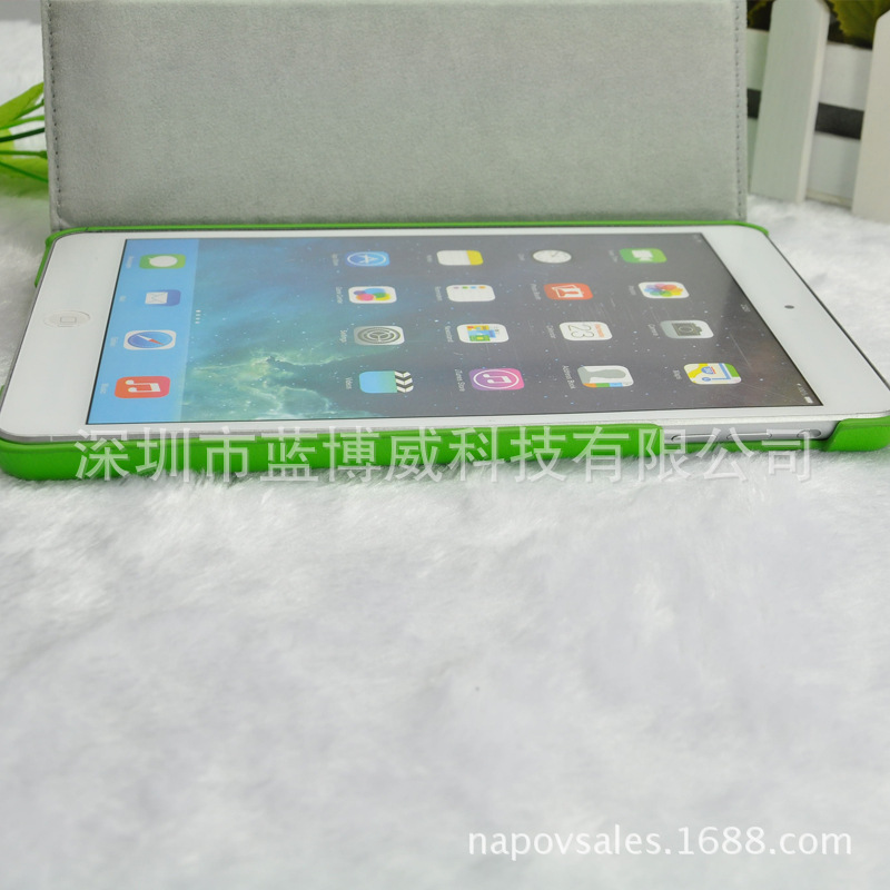 IIpad mini 荔枝紋 自動休眠旋轉皮套 2