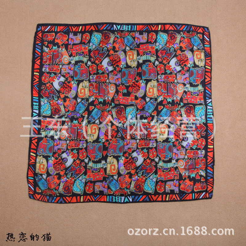 特价欧美印花女士真丝苏州缎桑蚕丝纯真丝丝巾大方