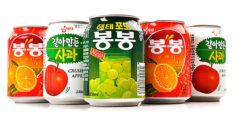 韩国进口食品饮料 果汁 海太草莓饮料 12听/盒