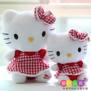 澳捷尔田园kt猫 hello kitty公仔 凯蒂猫玩具 毛绒玩具娃娃批发