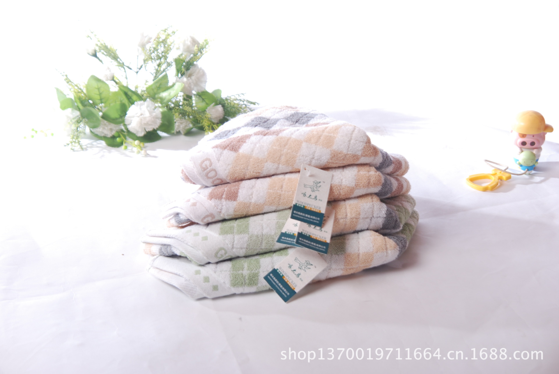 纯棉菱形格毛巾 批发毛巾