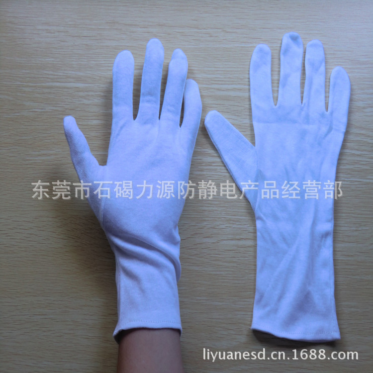 纯棉白色手套LY-E0015-8