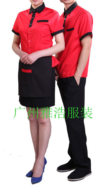 廣州 深圳廠家定做酒店服務員制服 快餐廳服務員工作服圖片_7