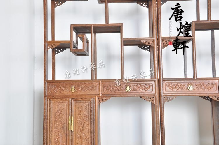 鸡翅木寿字博古架 (11)