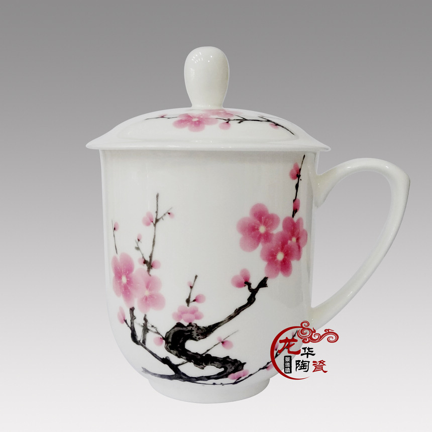 0038、红梅报喜陶瓷茶杯1—LHCB0038