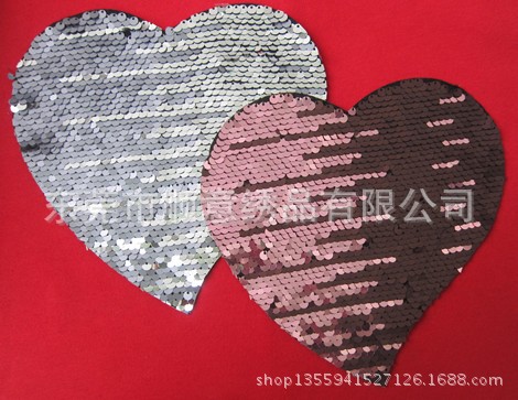 sequin heart-shape