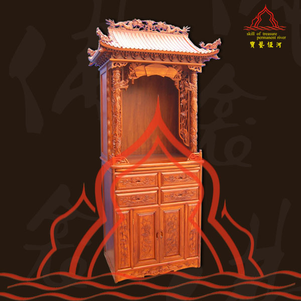 35寸双龙柱佛龛