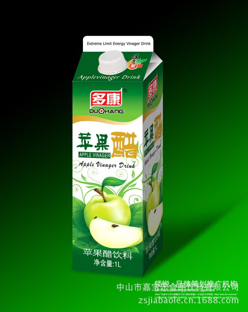 1LX12瓶绿色包装苹果醋