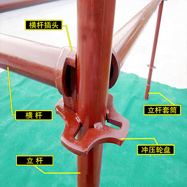 新型钢管脚手架节点示意图轮扣式钢管细节图