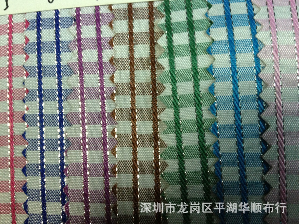 326色织格子银条高弹PVC
