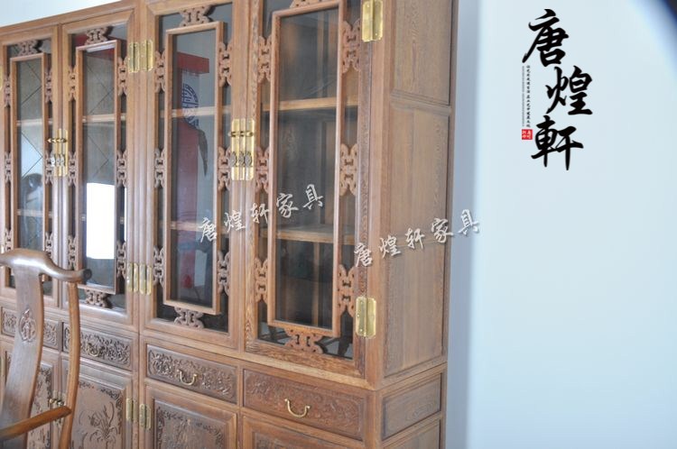 鸡翅木双层书柜G-013 (4)