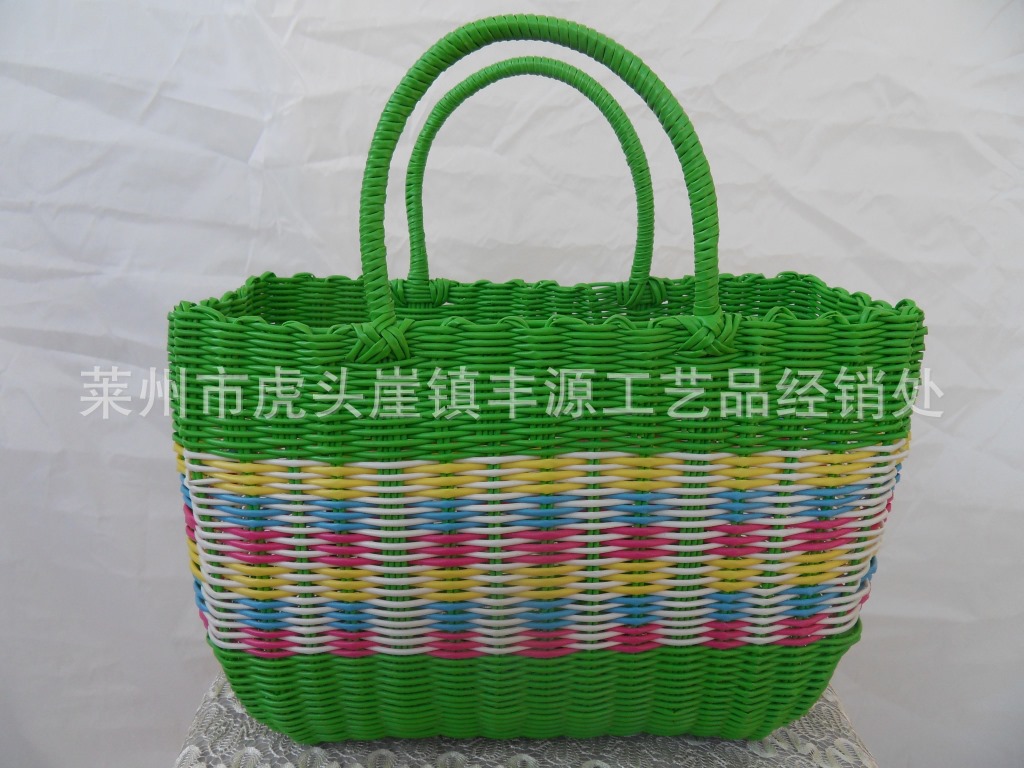 伊美斯菜篮 提篮 购物篮,纯手工塑编精品