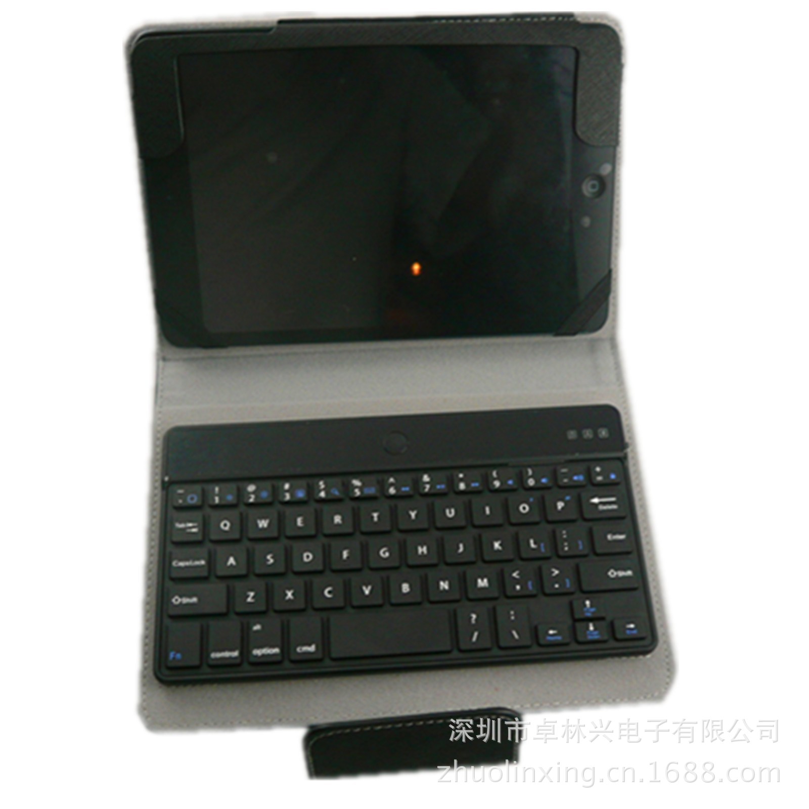 1790B ipad mini 塑膠藍牙鍵盤皮套 黑色1