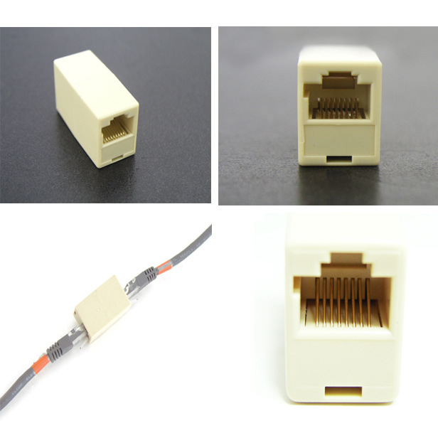 供应rj45网线连接器对接头 网络双通头 网络直通头模块 网线延长