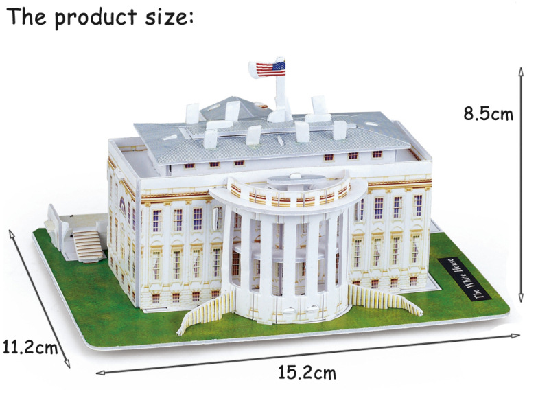 益智系列 世界名建筑模型拼图 美国白宫3d立体拼版 厂家直销