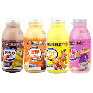 台湾原装进口q熊出没儿童牛奶饮料调味乳饮料多口味200ml 6瓶/包