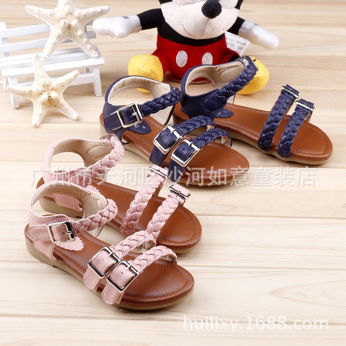 热销品牌 爆款14夏款韩版大中童鞋女童凉鞋 THL14-3 26-34码现货