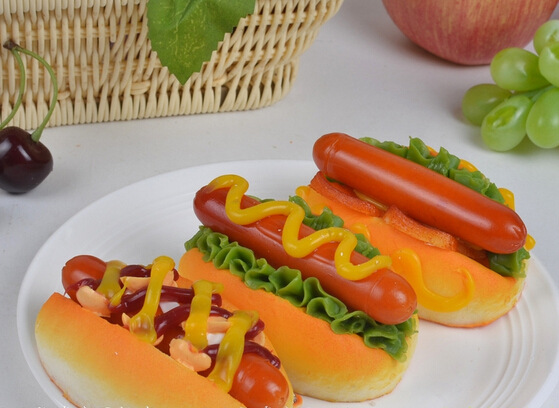 仿真食品装饰模型 蛋糕店饭店酒店装饰摆件 仿真小热狗包-1