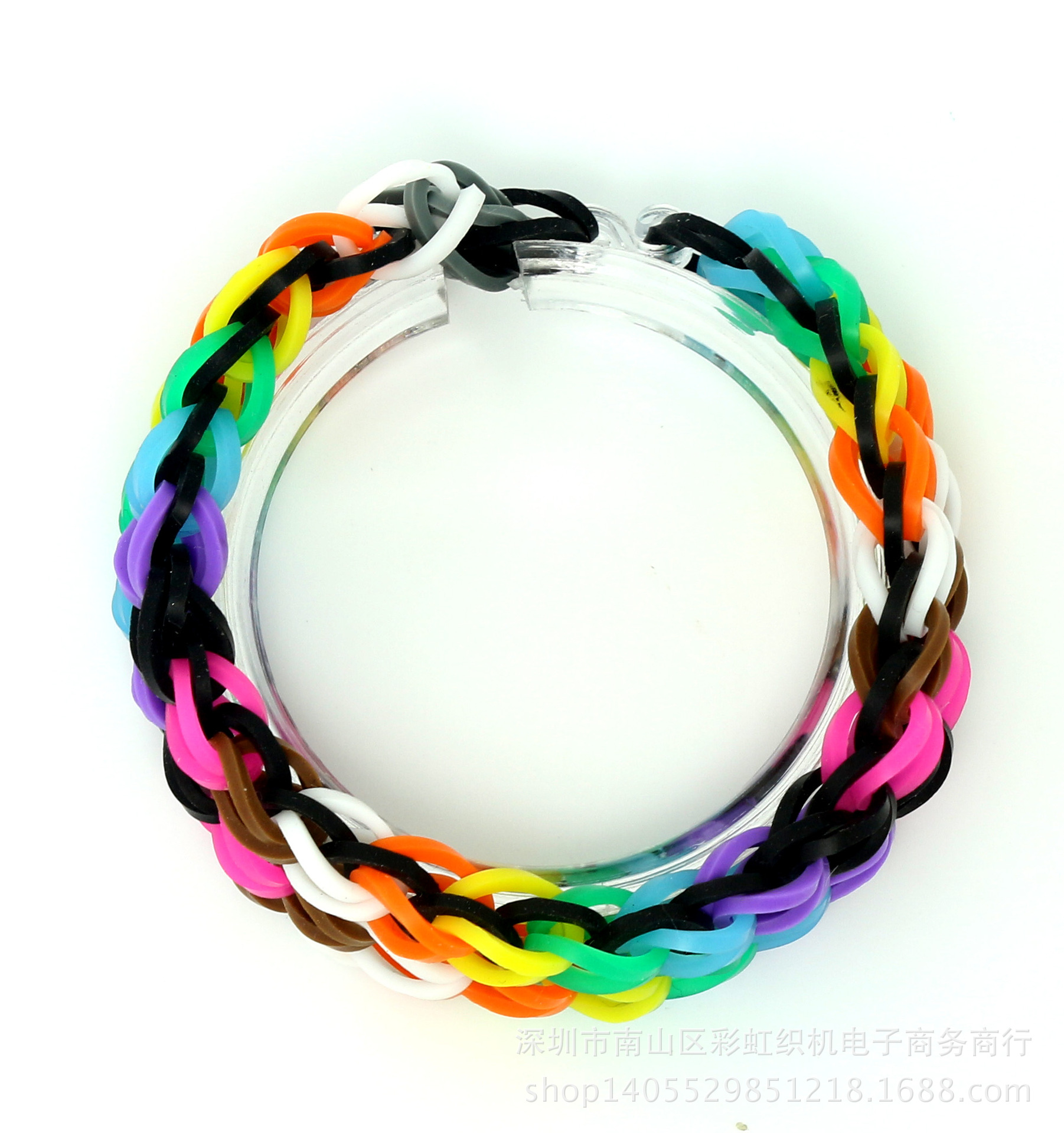 rainbow loom bands彩虹织机硅胶手链橡皮筋diy饰品成品展示三花