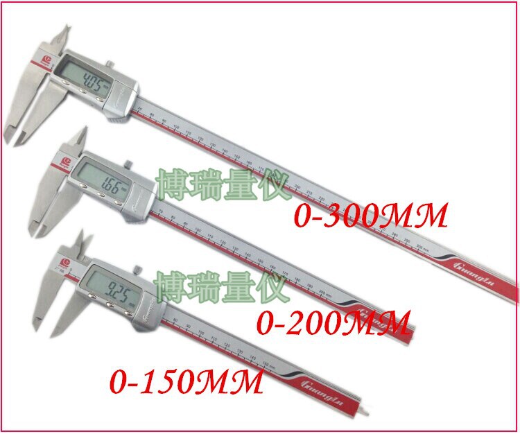 批发广陆数显卡尺0-150 200 300MM*0.01电子游标卡尺 假一罚十