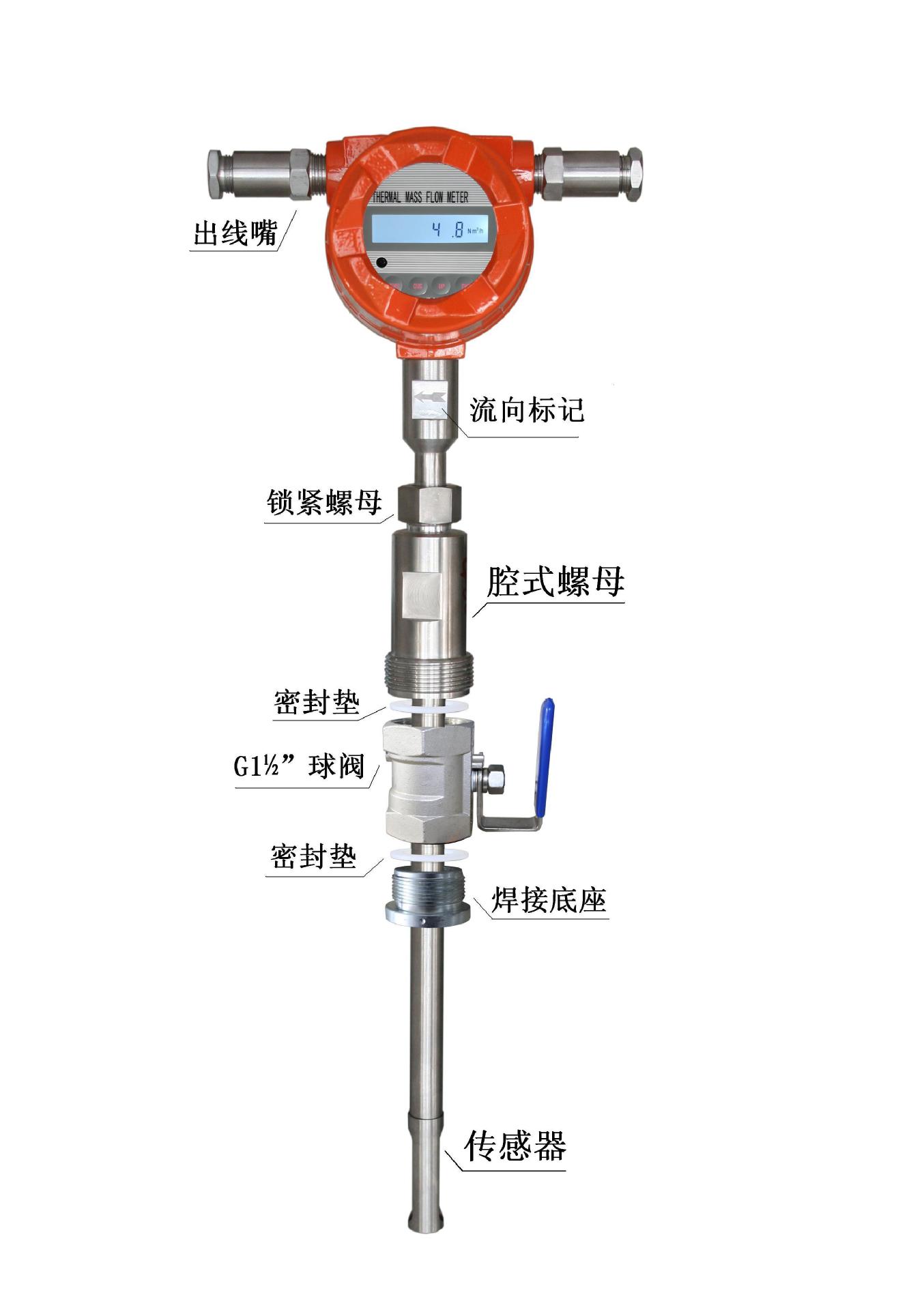 供应插入式热式气体质量流量计,气体流量测量的最佳选择