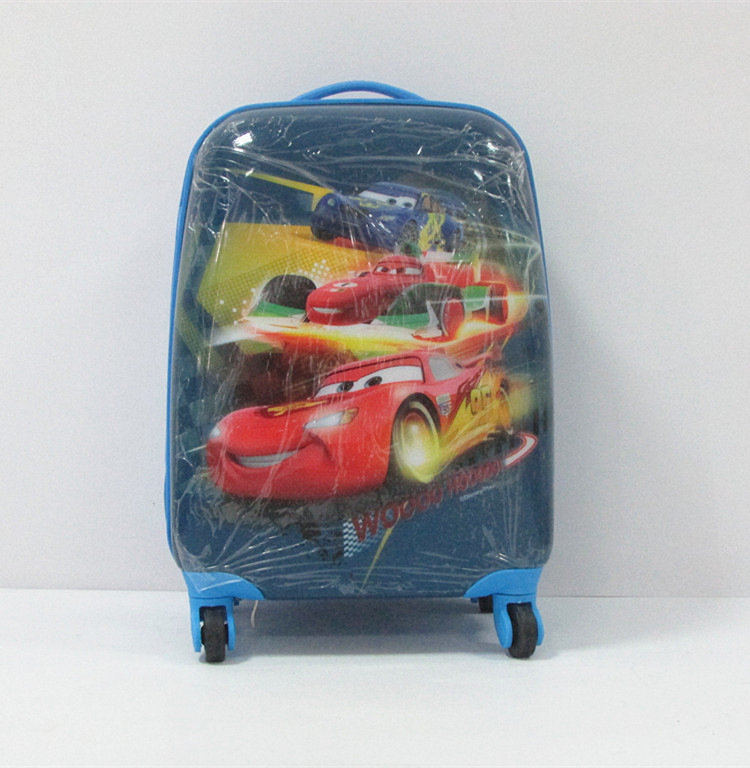 廠傢直銷兒童硬殼拉桿行李箱 汽車款旅行箱 萬向輪登機箱包批發