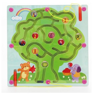 迪士尼大树磁性走珠益智类桌面游戏宝宝智力动手儿童玩具运笔迷宫