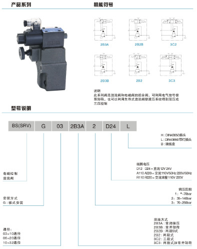 BSG SRV 系列电磁溢流阀