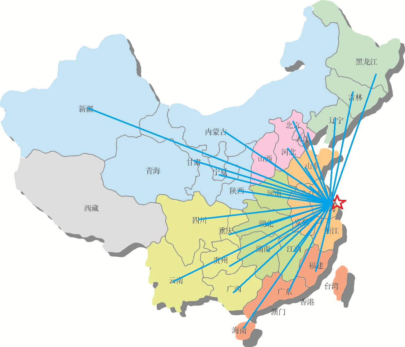 公司客戶分散地