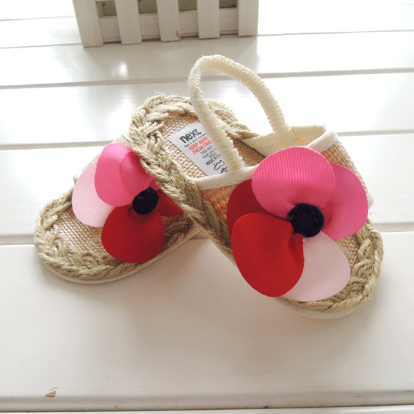 批发外贸新款夏季凉鞋女宝宝鞋子防滑婴儿鞋布底学步鞋W1415