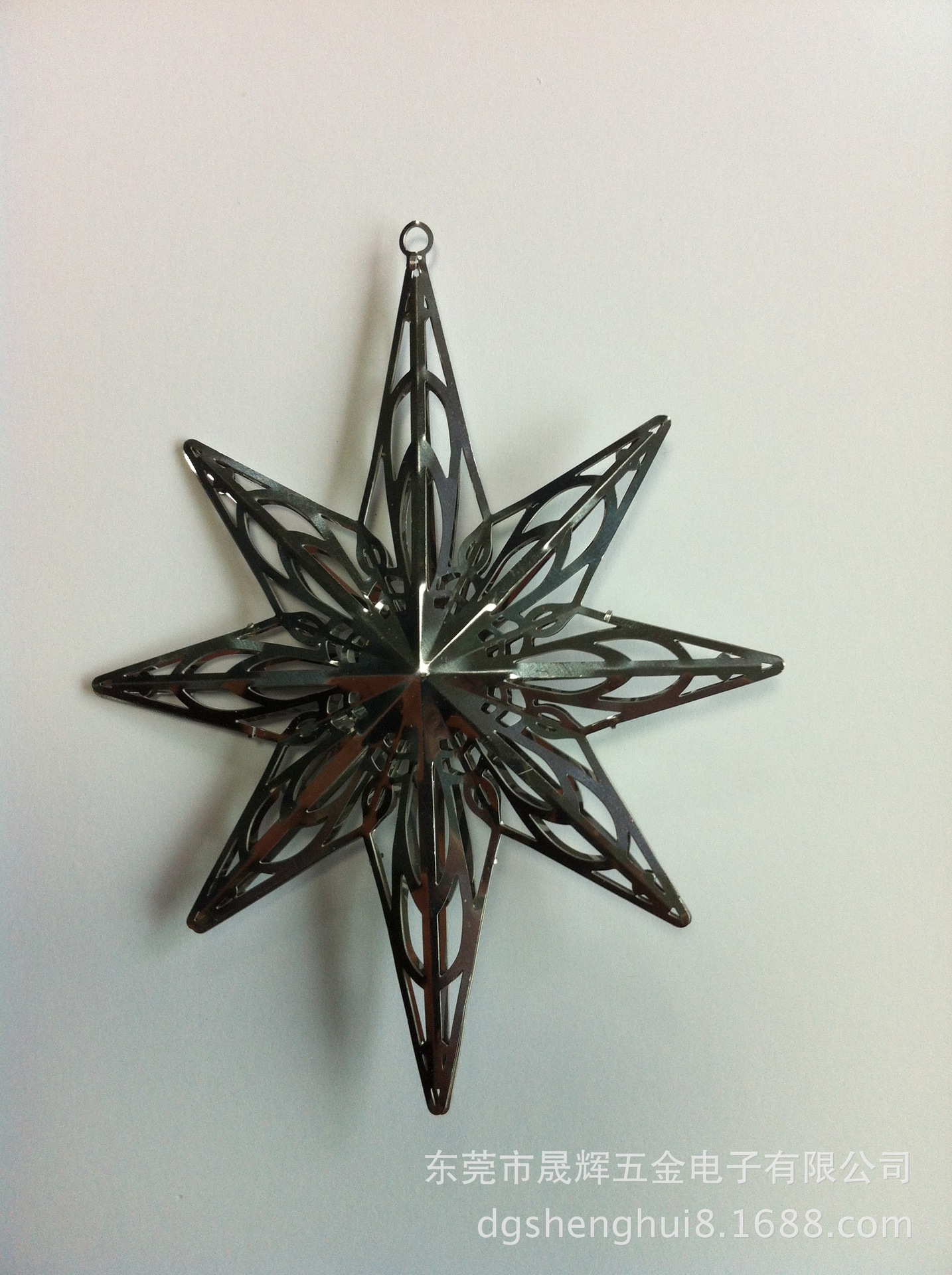 特价圣诞树金属镂空工艺北极星,八角星装饰品,节日金属挂饰品