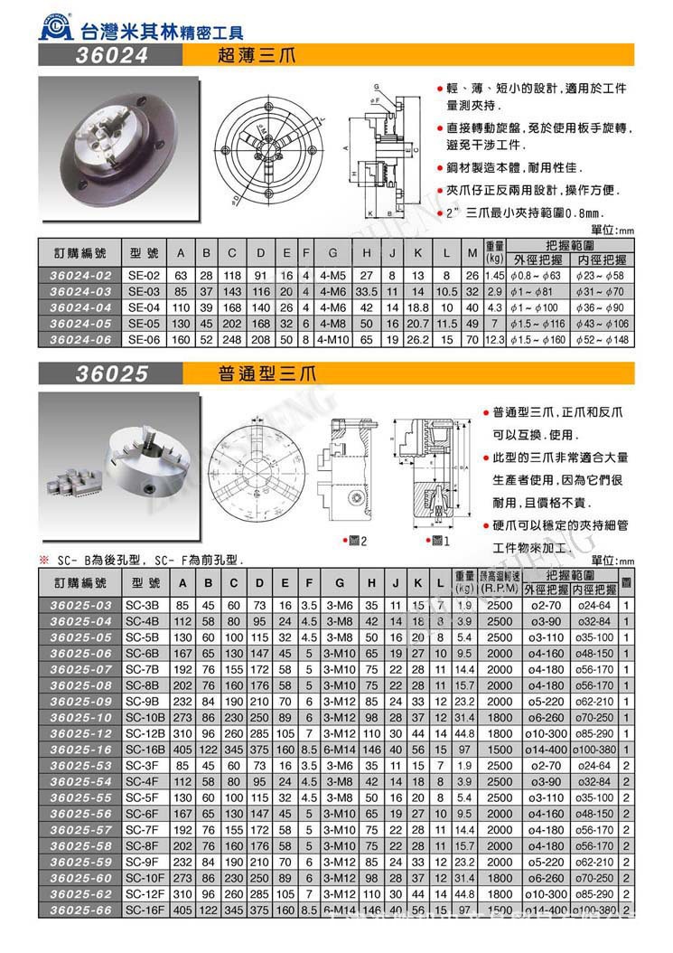 台湾米其林回转式气压卡盘夹盘 气动卡盘型号齐全